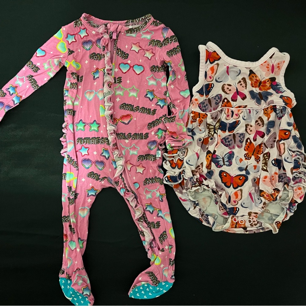 posh peanut/little sleepies 0-3 set